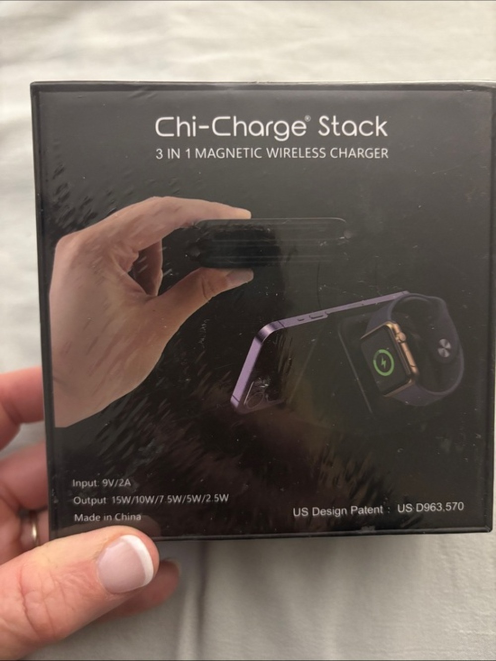 Chi-Charge Stack 3-in-1 Magnetic Wireless Charger - Purple/Black